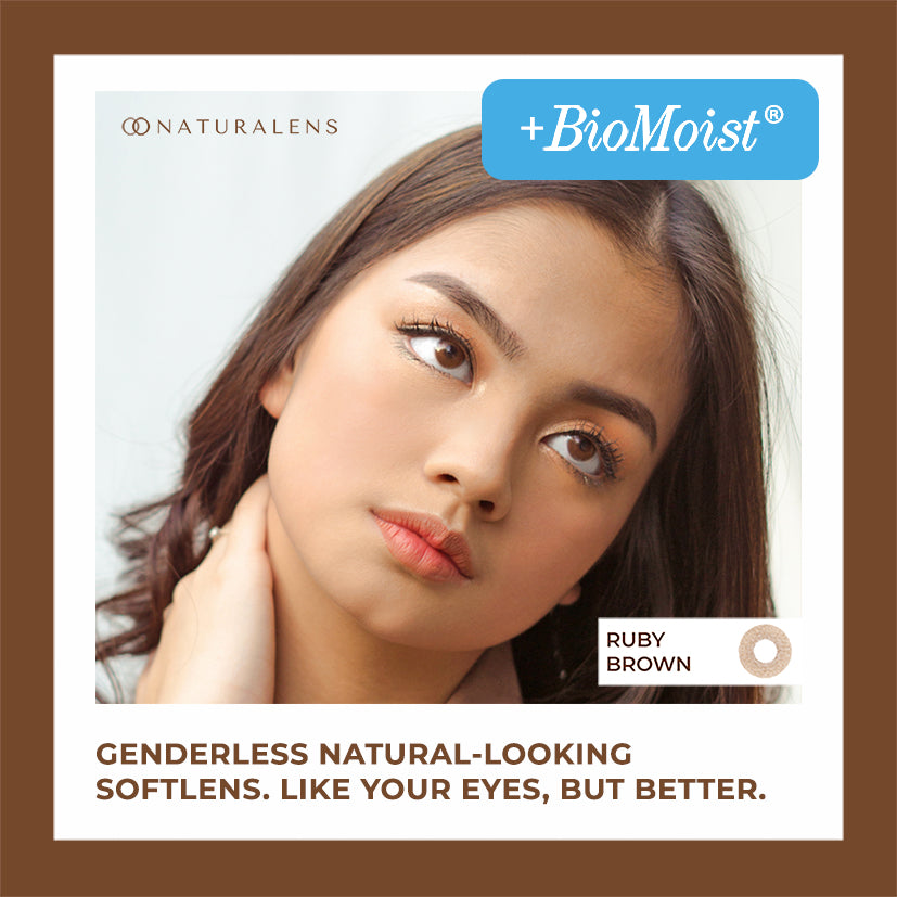 Naturalens Ruby Brown Biomoist Contact Lens (Single Piece / 1 PC) - Power Range: 0.00 to -10.00