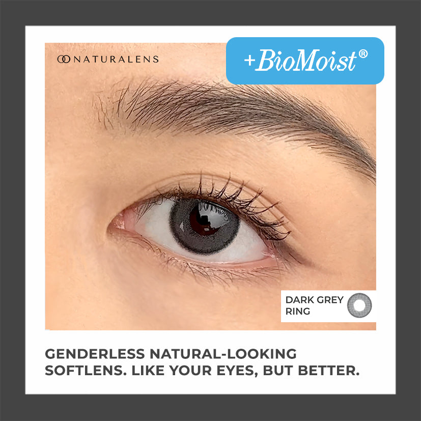 Naturalens Dark Grey Ring Softlens Biomoist (1 PC/SEBELAH) Contact Lens (0 sampai -10) / Soft Lens / Lensa Kontak / Soflen / Softlen / Soflens normal minus / Softlense / Lensa mata