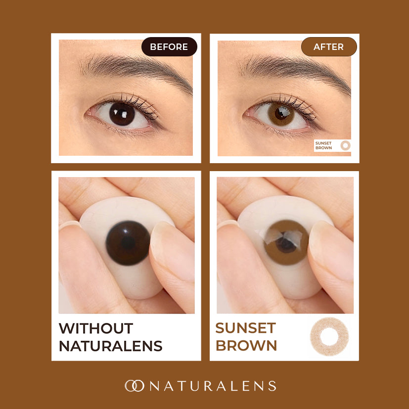 Naturalens Sunset Brown Softlens Biomoist (1PC/SEBELAH) Contact Lens (0 sd -10) / Soft Lens / Lensa Kontak / Soflen / Softlen / Soflens normal minus / Softlense / Lensa mata