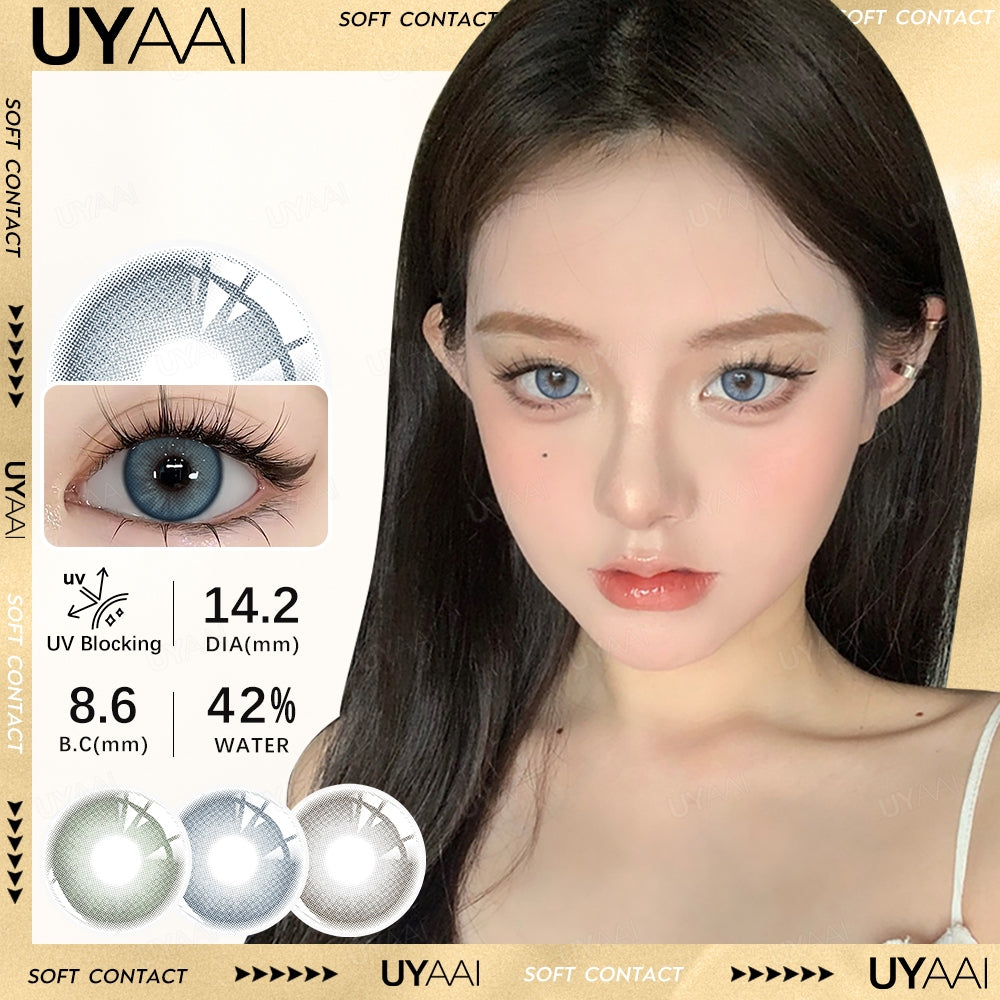 UYAAI softlens 14.2MM Minus 0.00 s/d -6.00 Mata Korea seri Apex Sepasang LENSA KONTAK 6Bulan