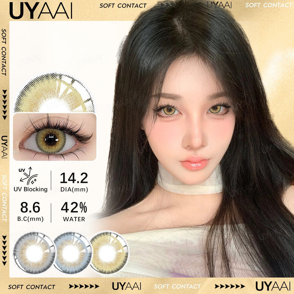 UYAAI softlens 14.5MM Minus Normal 0.00 s Mata Korea seri BUBBLE Sepasang LENSA KONTAK 6Bulan
