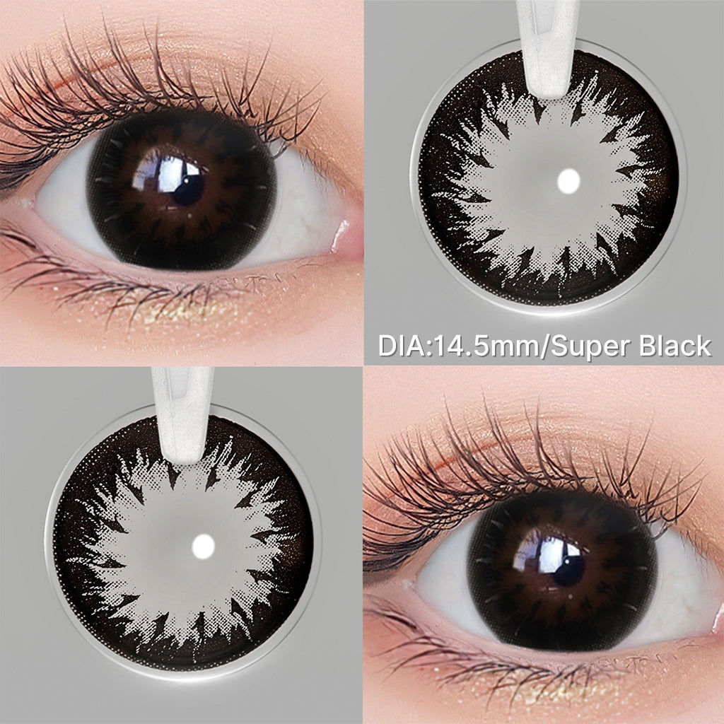 MAGISTER Black Colored Contact Lenses - 14.0mm to 14.5mm Diameter, Power Range: 0.00 to -6.00