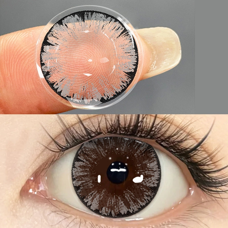 Softlens Minus (0.00s/d - 6.00) Mysticeyes Softlens Dawn Brown/Dawn grey Softlens14.5mm freelenscase