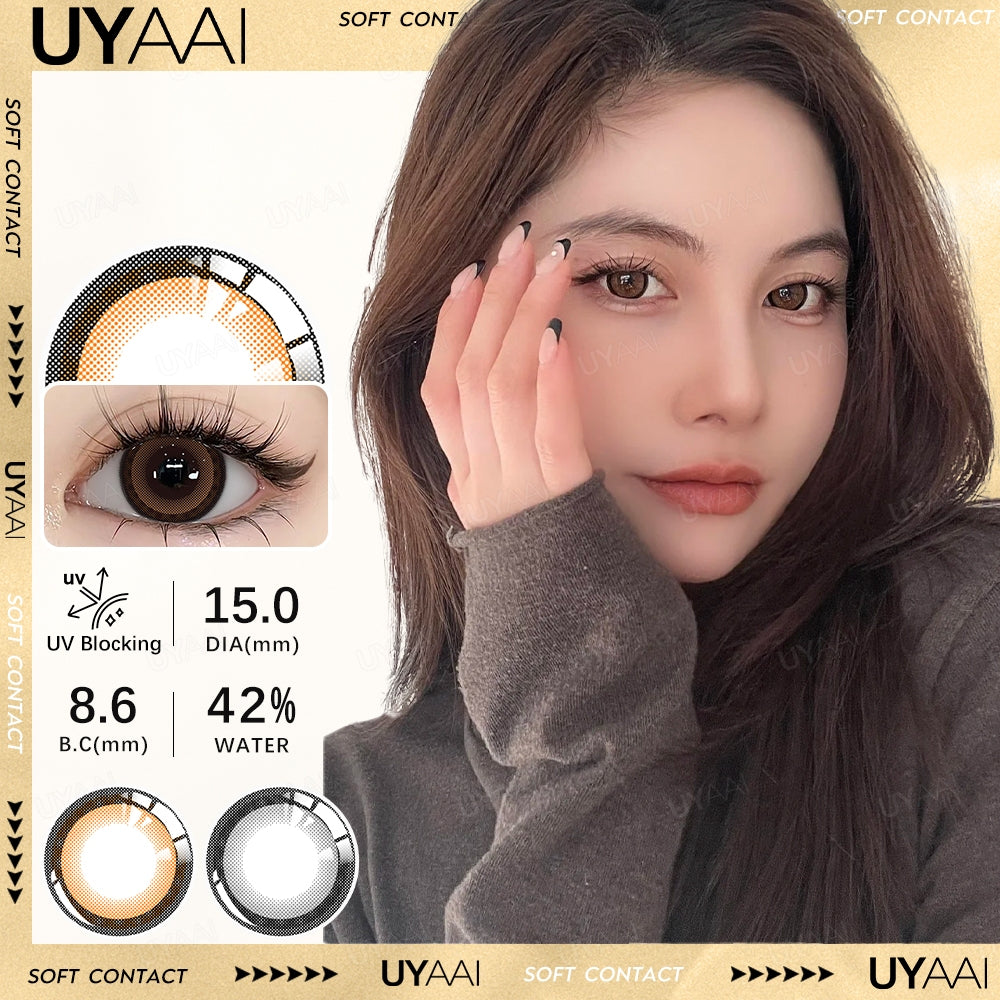 UYAAI Softlens 15MM Minus 0.00 s/d -6.00 Mata Korea Seri Lollipop Sepasang LENSA KONTAK 6Bulan