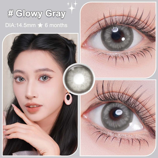 2025 Magister Softlens Minus Glowy Brown Glowy Gray Big Eys Soflens Normal 1 Pasang 6Months