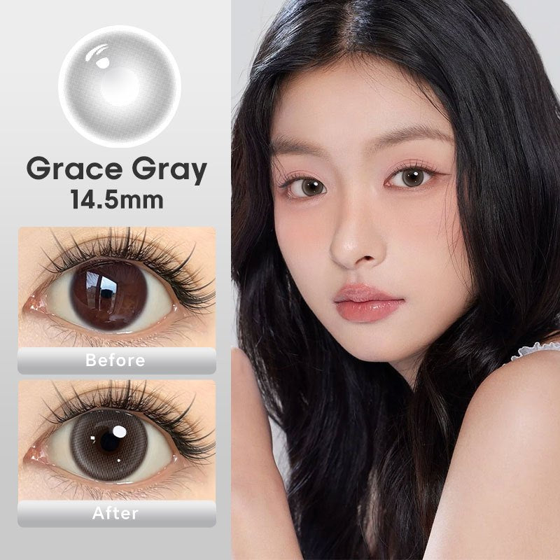 Mysticeyes Big Eyes 14.5mm Contact Lenses - Grey, Brown, Black (1 Pair)