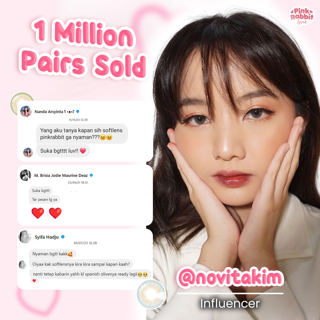 PINK RABBIT Super Comfy Chiara Grey Colored Contact Lenses - Power Range: Plano to -10.00 (Single Lens / 1 PCS)