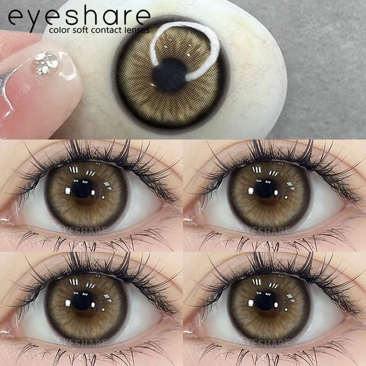 Eyeshare Softlens Minus(0.00~-10.00) 14.0mm Gray Brown Minus OMG Softlen Gray