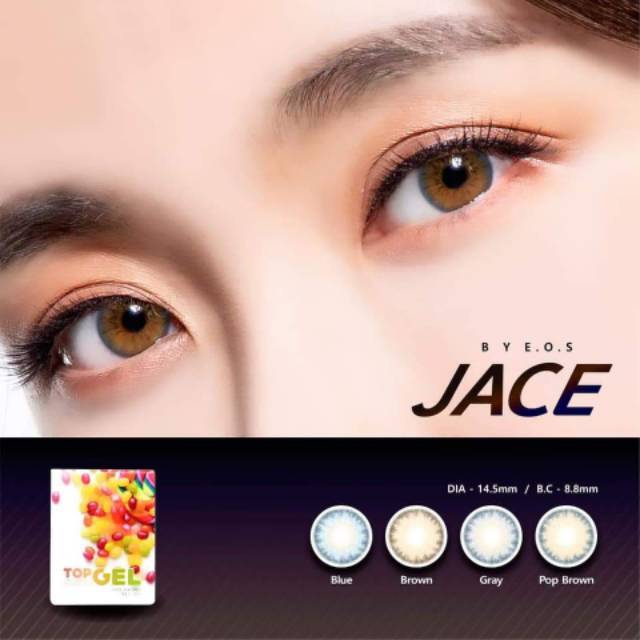 Softlens Top Gel Jace Pop Brown / Grey / Brown / Blue  - BISA MINUS ( -0.50 s/d -10.00 )