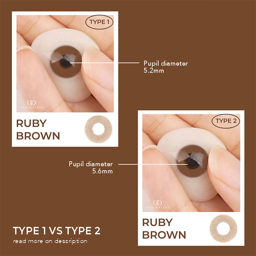 Naturalens Ruby Brown Biomoist Contact Lens (Single Piece / 1 PC) - Power Range: 0.00 to -10.00