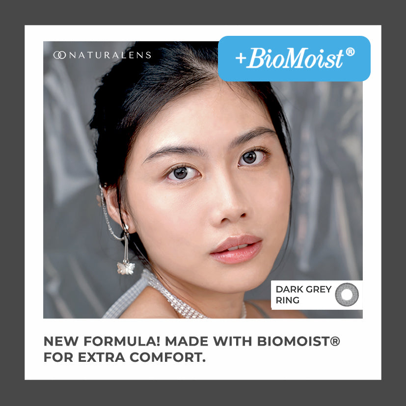 Naturalens Dark Grey Ring Softlens Biomoist (1 PC/SEBELAH) Contact Lens (0 sampai -10) / Soft Lens / Lensa Kontak / Soflen / Softlen / Soflens normal minus / Softlense / Lensa mata