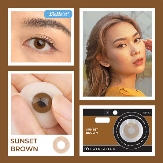 Naturalens Sunset Brown Softlens Biomoist (1PC/SEBELAH) Contact Lens (0 sd -10) / Soft Lens / Lensa Kontak / Soflen / Softlen / Soflens normal minus / Softlense / Lensa mata
