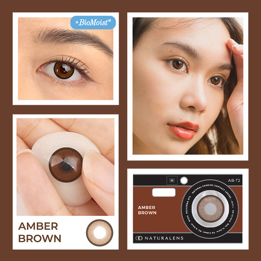 Naturalens Amber Brown Softlens Biomoist (1PC/SEBELAH) Contact Lens (0 sd -10) / Soft Lens / Lensa Kontak / Soflen / Softlen / Soflens normal minus / Softlense / Lensa mata