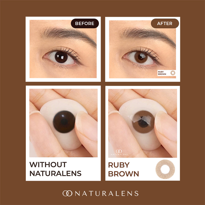 Naturalens Ruby Brown Monthly Softlens BioMoist (1PC/SEBELAH) Contact Lens (0 sd -10) / Soft Lens / Lensa Kontak / Soflen / Softlen / Soflens normal minus / Softlense / Lensa mata