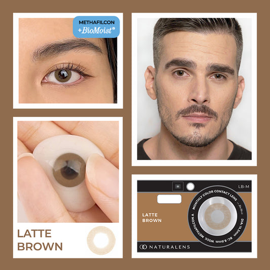 Naturalens Latte Brown Monthly Softlens Biomoist (1PC/SEBELAH) Contact Lens (0 sd -10) / Soft Lens / Lensa Kontak / Soflen / Softlen / Soflens normal minus / Softlense / Lensa mata