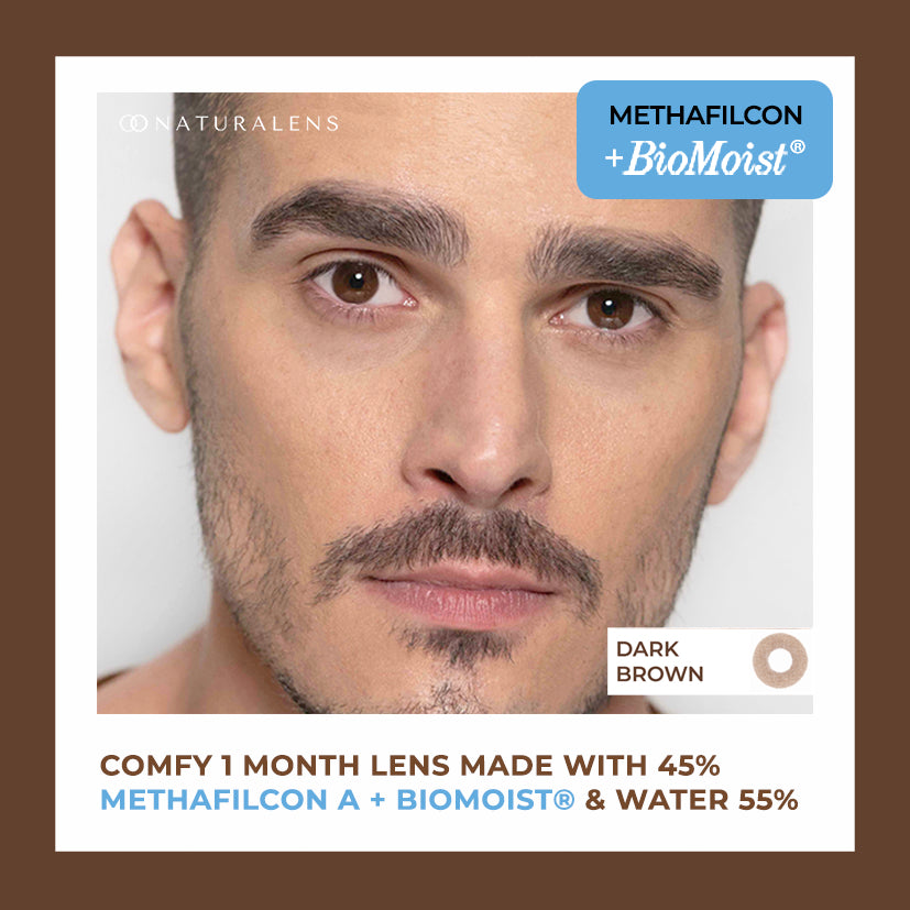 Naturalens Dark Brown Monthly Softlens Biomoist (1PC/SEBELAH) Contact Lens Soft Lens Soflen Softlen Lensa Kontak (0 sd -10) softlense normal minus