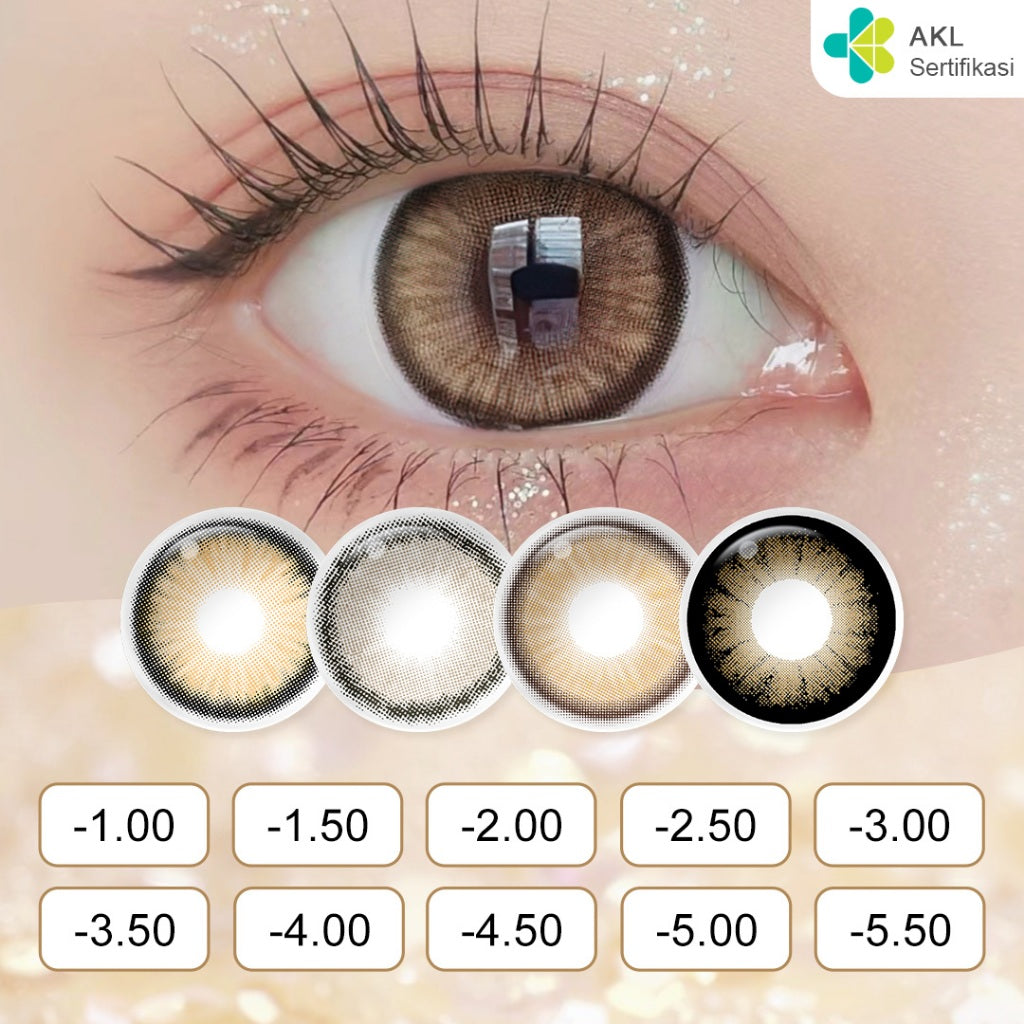 Magister soflens minus [0.00~-6.00] brown softlens no ring natural  big eyes