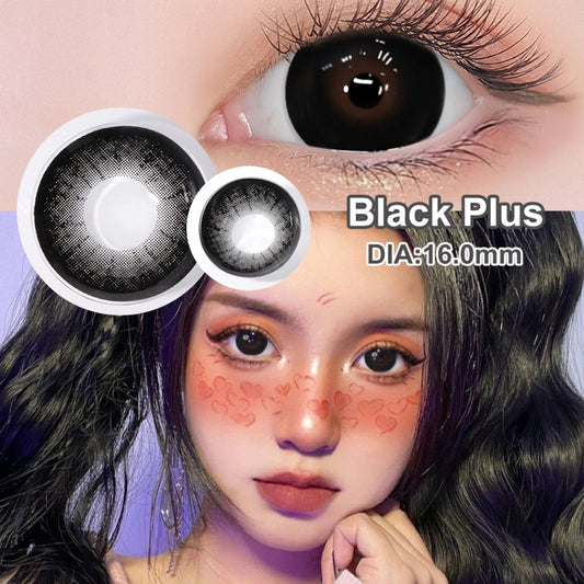 Magister softlens Normal 16mm big eyes soflens hitam soflens Brown DIA14.5 Softlen Black Lens Kontak Doll Eyes with Case