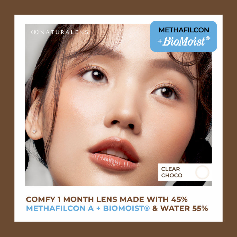 Naturalens Clear Choco Donut Monthly Softlens Biomoist (1PC/SEBELAH) Contact Lens (0 sd -10) / Soft Lens / Lensa Kontak / Soflen / Softlen / Soflens normal minus / Softlense / Lensa mata