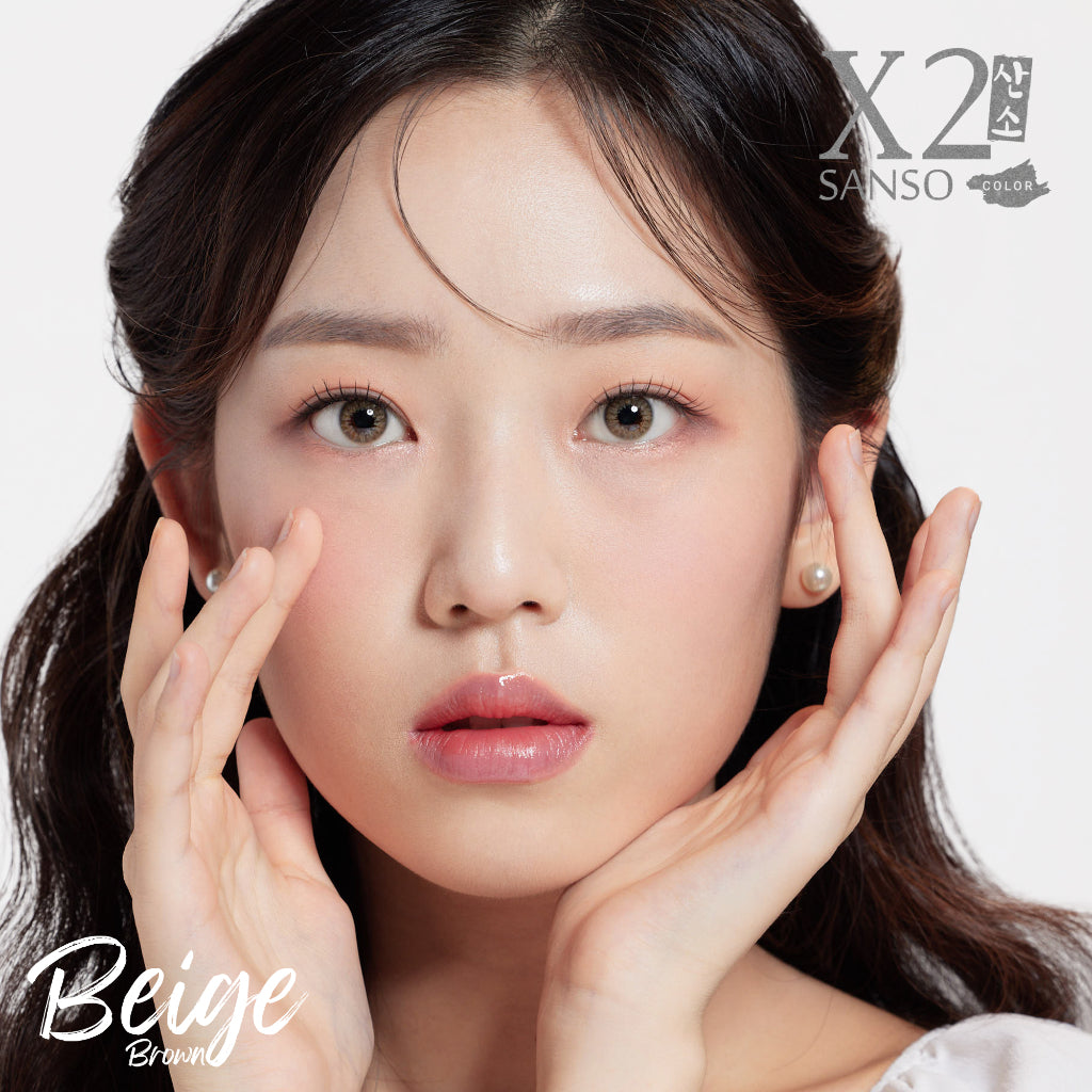 X2 Sanso Softlens - Beige Brown - Soflens Cokelat Diameter 14.2mm | Soflens Higher oxygen