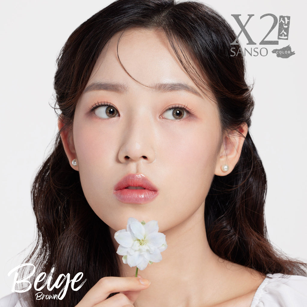 X2 Sanso Softlens - Beige Brown - Soflens Cokelat Diameter 14.2mm | Soflens Higher oxygen