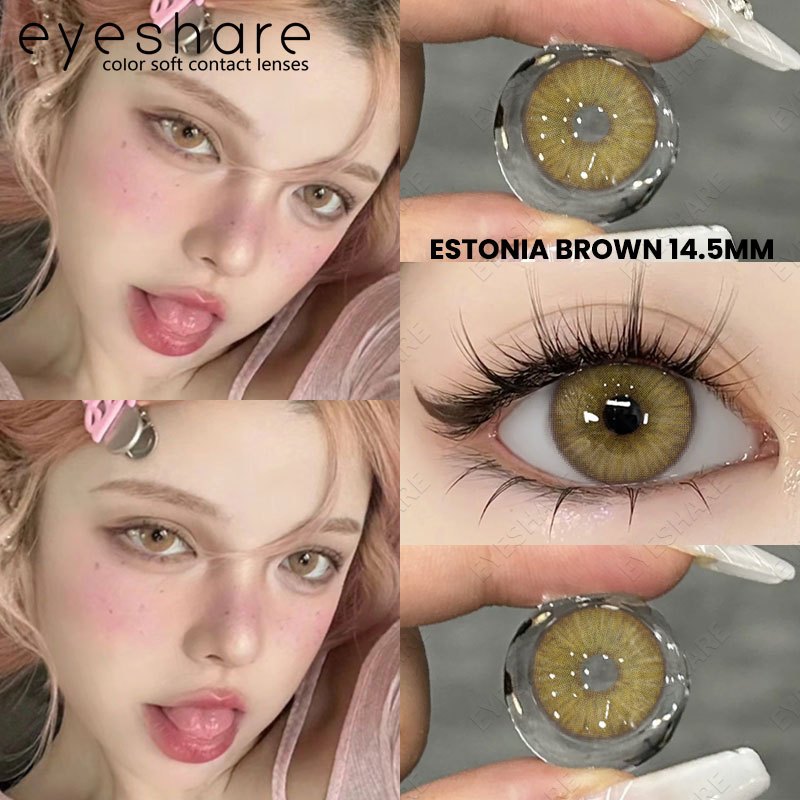 Eyeshare Black Softlens 14.5mm Big Eyes Natural Korea New Softlens Lensa Warna Soflen