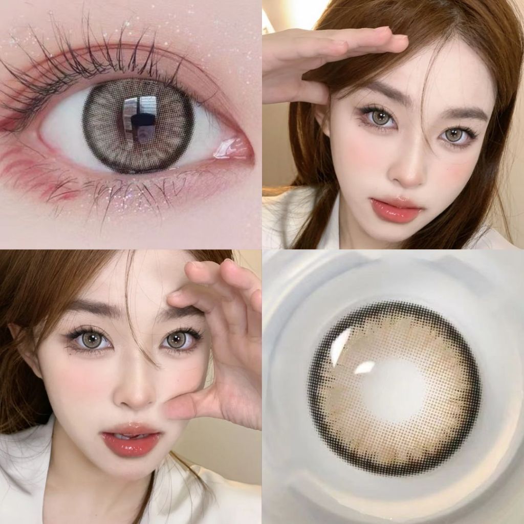 MysticEyes Brown Series Colored Contact Lenses - Power Range: 0.00 to -6.00 - Includes 1 Pair Lenses, 60ml Lens Solution, and Free Case