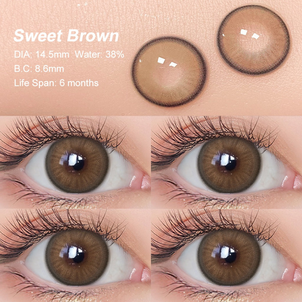 Magister softlens Normal 16mm big eyes soflens hitam soflens Brown DIA14.5 Softlen Black Lens Kontak Doll Eyes with Case
