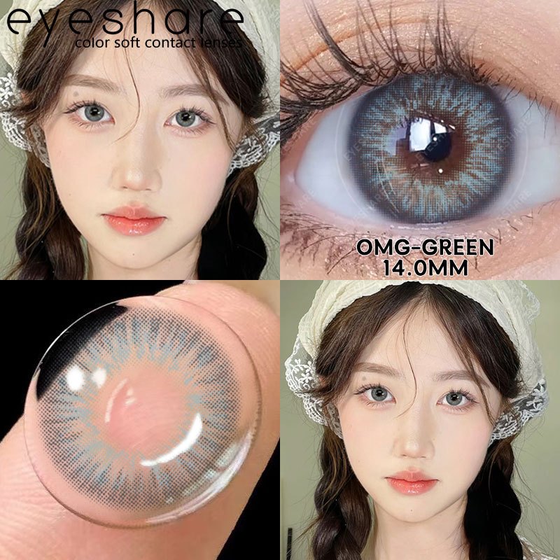 Eyeshare Softlens Omg Abu-Abu Coklat Ungu 1 Pasang 14.0mm Lensa Kontak
