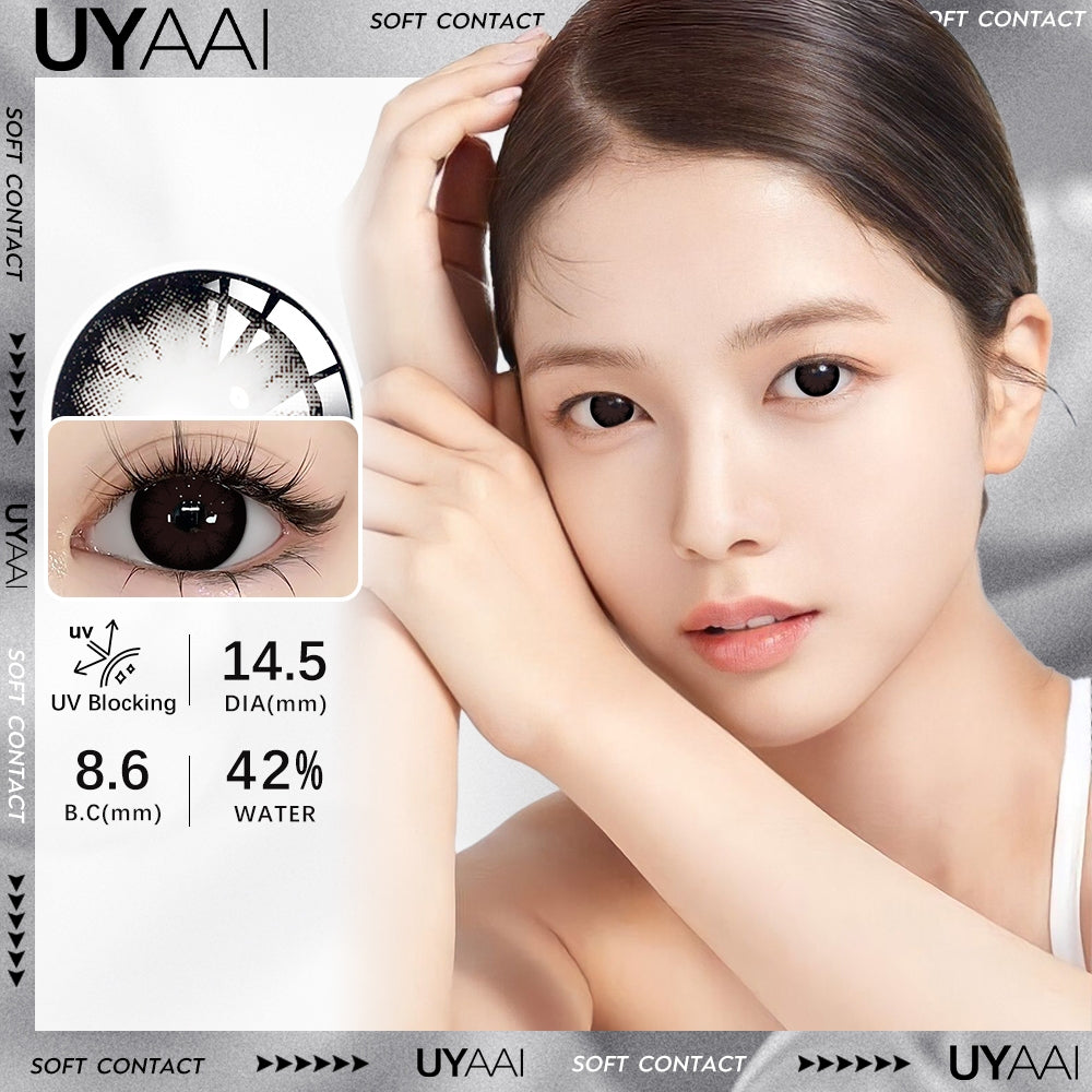 UYAAI softlens 14.5MM Minus 0.00 s/d -6.00 Mata Korea seri Big eyes Sepasang LENSA KONTAK  6Bulan