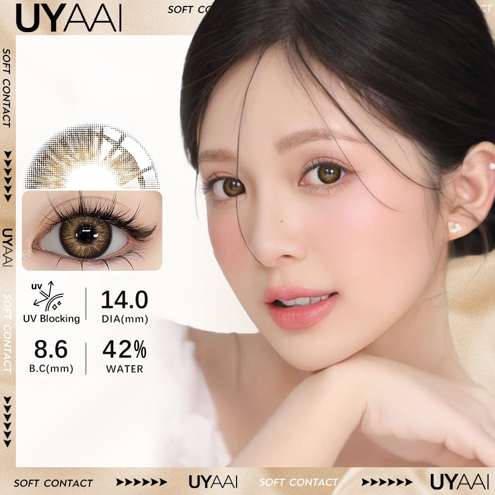 UYAAI softlens 14.5MM Minus 0.00 s/d -6.00 Mata Korea seri OMG Sepasang LENSA KONTAK  6Bulan