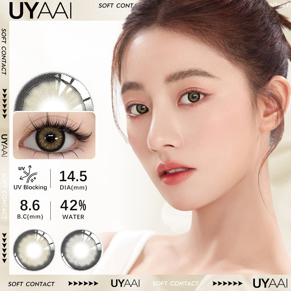 UYAAI softlens 14.5MM Minus 0.00 s/d -6.00 Mata Korea seri Black Swan Sepasang LENSA KONTAK  6Bulan
