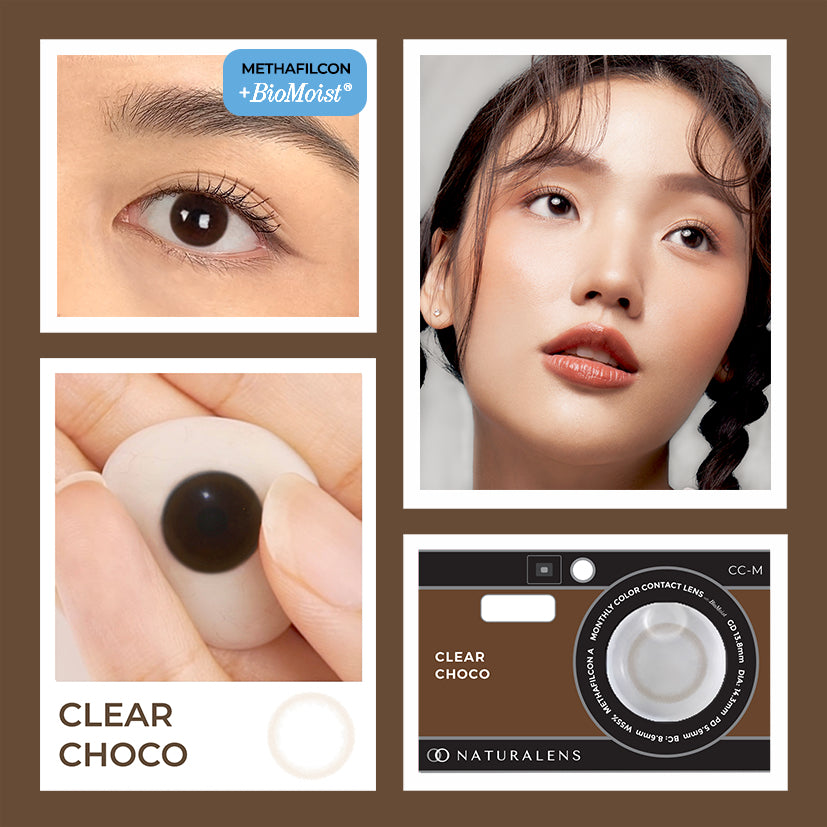 Naturalens Clear Choco Donut Monthly Softlens Biomoist (1PC/SEBELAH) Contact Lens (0 sd -10) / Soft Lens / Lensa Kontak / Soflen / Softlen / Soflens normal minus / Softlense / Lensa mata