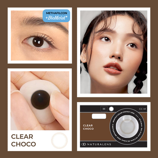 Naturalens Clear Choco Donut Monthly Softlens Biomoist (1PC/SEBELAH) Contact Lens (0 sd -10) / Soft Lens / Lensa Kontak / Soflen / Softlen / Soflens normal minus / Softlense / Lensa mata