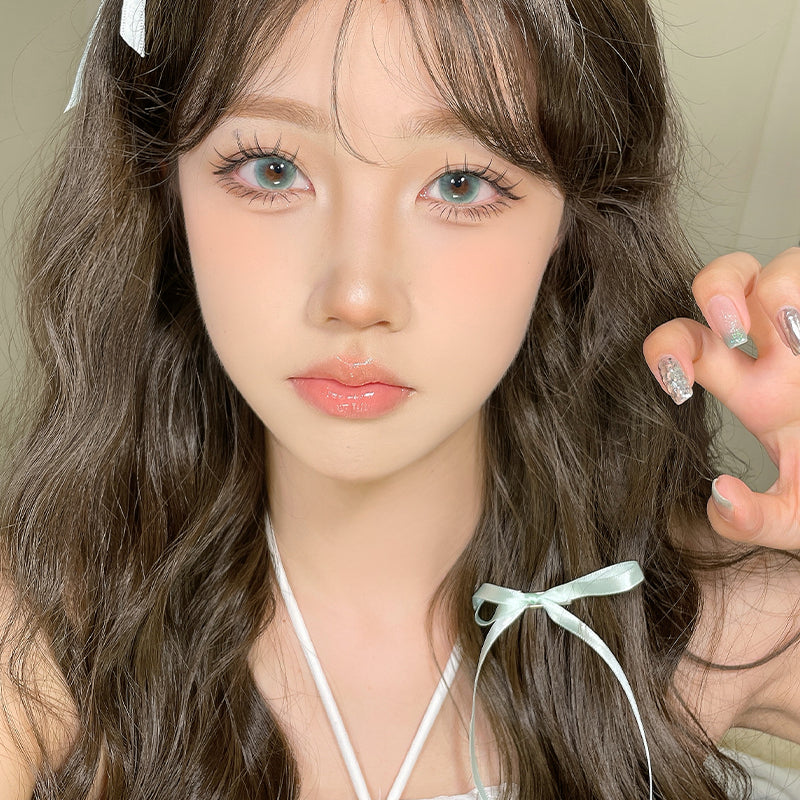 Natural Beauty Colored Contact Lenses (Green & Blue) for Vision Correction - Power Range: -1.00 to -8.00, 14.5mm Diameter