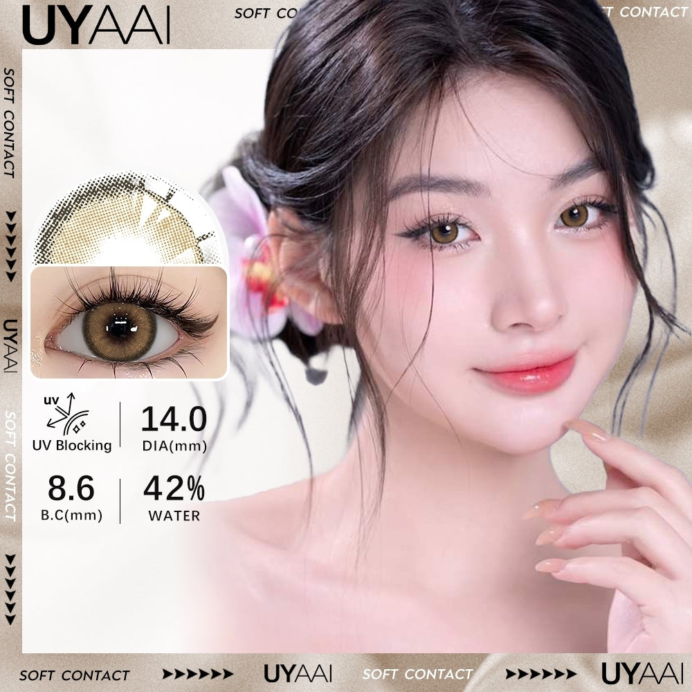 UYAAI softlens 14.5MM Minus Normal 0.00 s Mata Korea seri BUBBLE Sepasang LENSA KONTAK  6Bulan