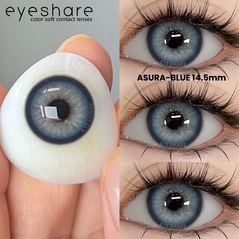 Eyeshare Black Softlens 14.5mm Big Eyes Natural Korea New Softlens Lensa Warna Soflen