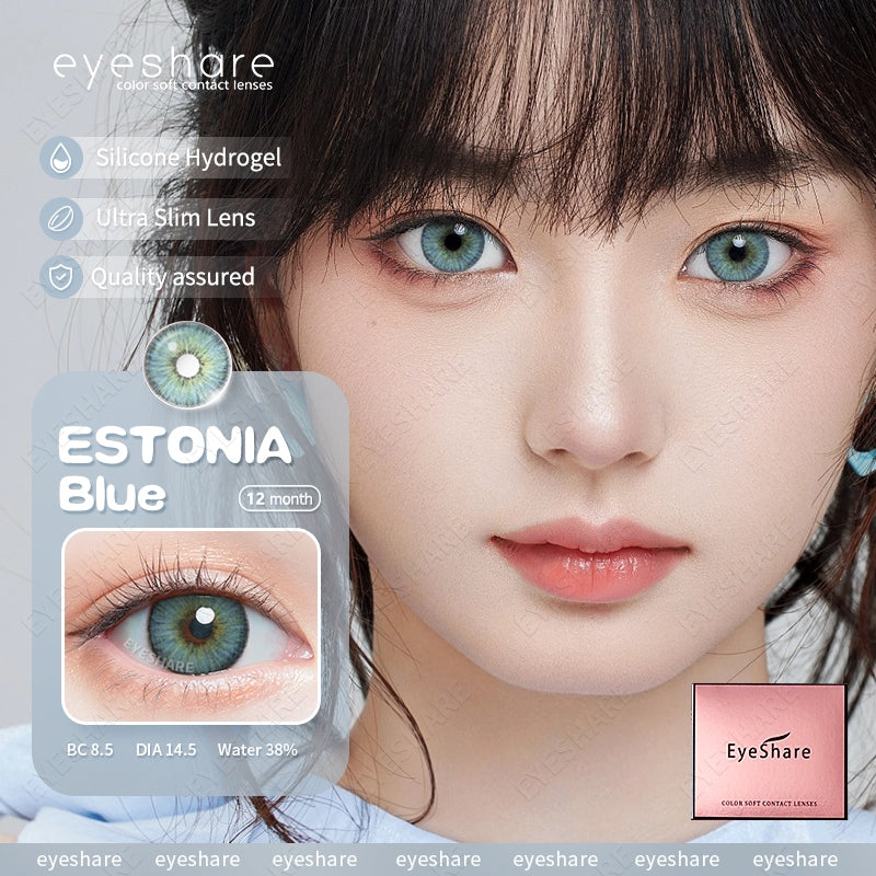 Eyeshare Softlens Minus Estonia Gray 1Pasang 14.5mm Lensa Kontak Minus
