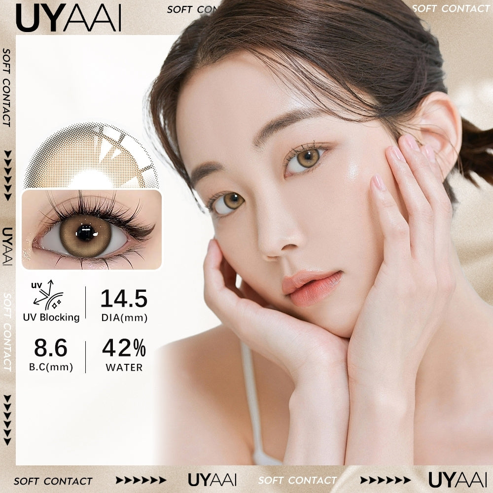 UYAAI softlens 14.5MM Minus Normal 0.00 s Mata Korea seri BUBBLE Sepasang LENSA KONTAK  6Bulan