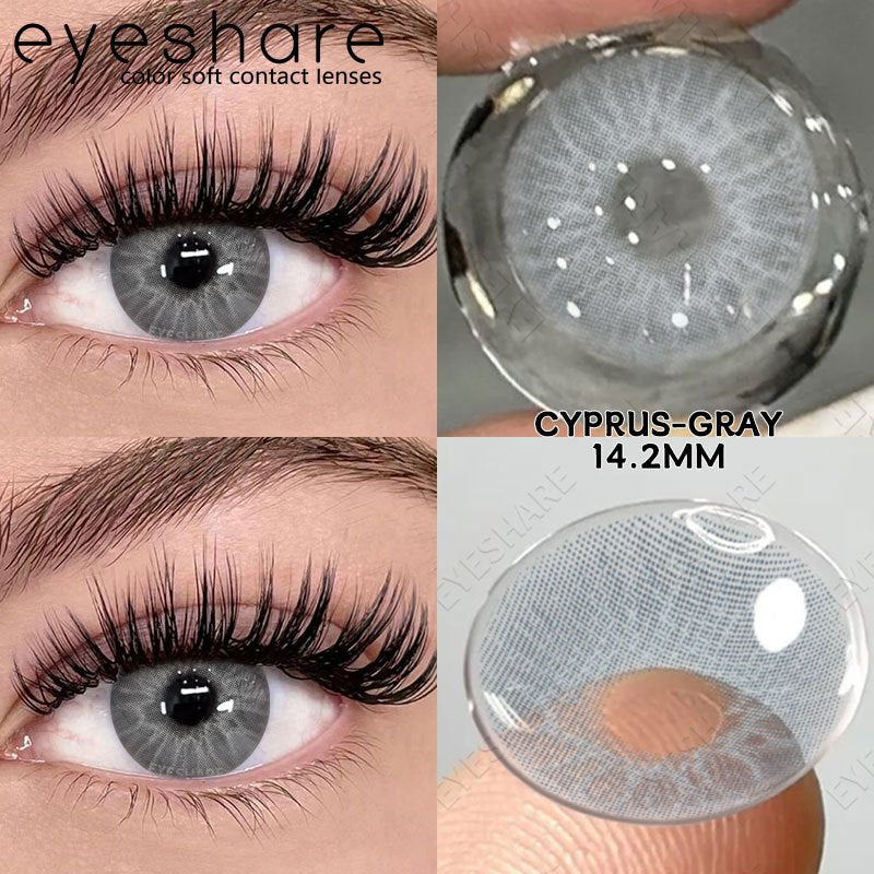 Eyeshare Softlens Omg Abu-Abu Coklat Ungu 1 Pasang 14.0mm Lensa Kontak