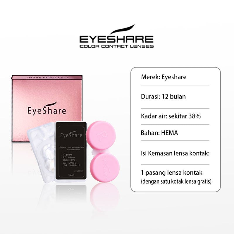 Eyeshare Black Softlens 14.5mm Big Eyes Natural Korea New Softlens Lensa Warna Soflen