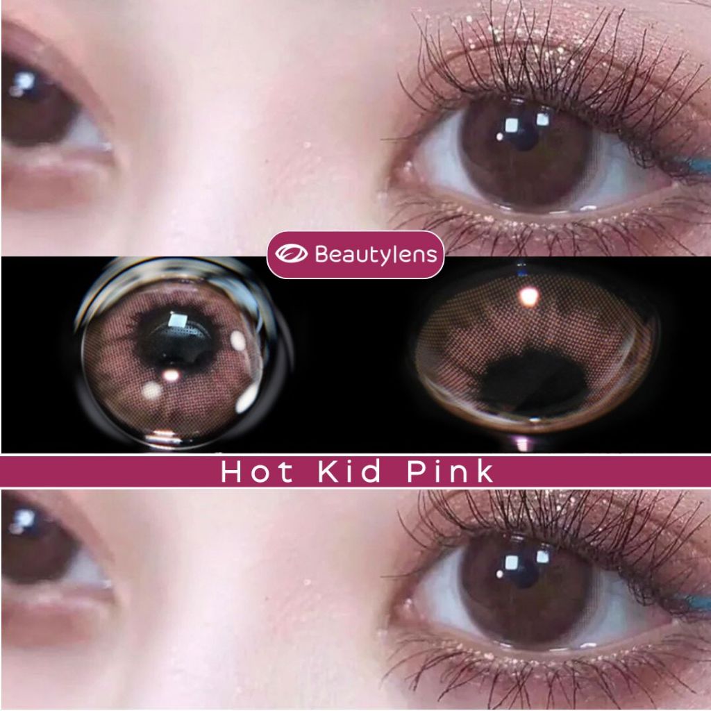 Live18 Hot Kid Pink 14.0mm Beauty Lens - Pink & Brown Colored Contact Lenses (Normal & Minus Power Available)