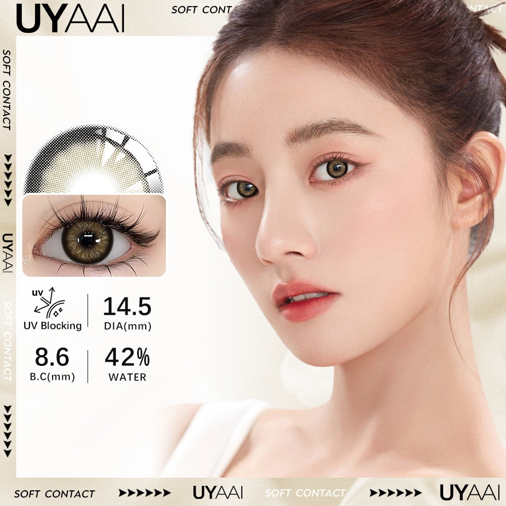 UYAAI softlens 14.5MM Minus 0.00 s/d -6.00 Mata Korea seri Black Swan Sepasang LENSA KONTAK  6Bulan