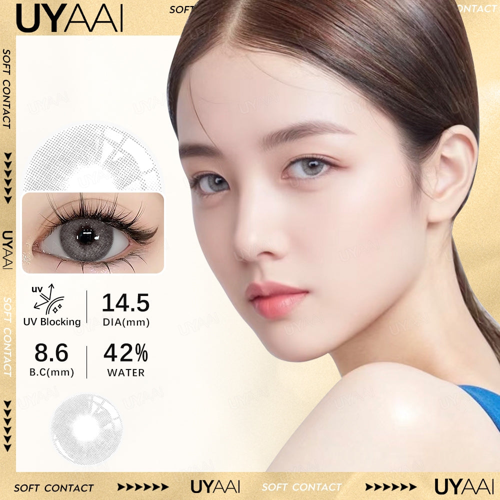 UYAAI softlens 14.5MM Minus Normal 0.00 s Mata Korea seri BUBBLE Sepasang LENSA KONTAK  6Bulan