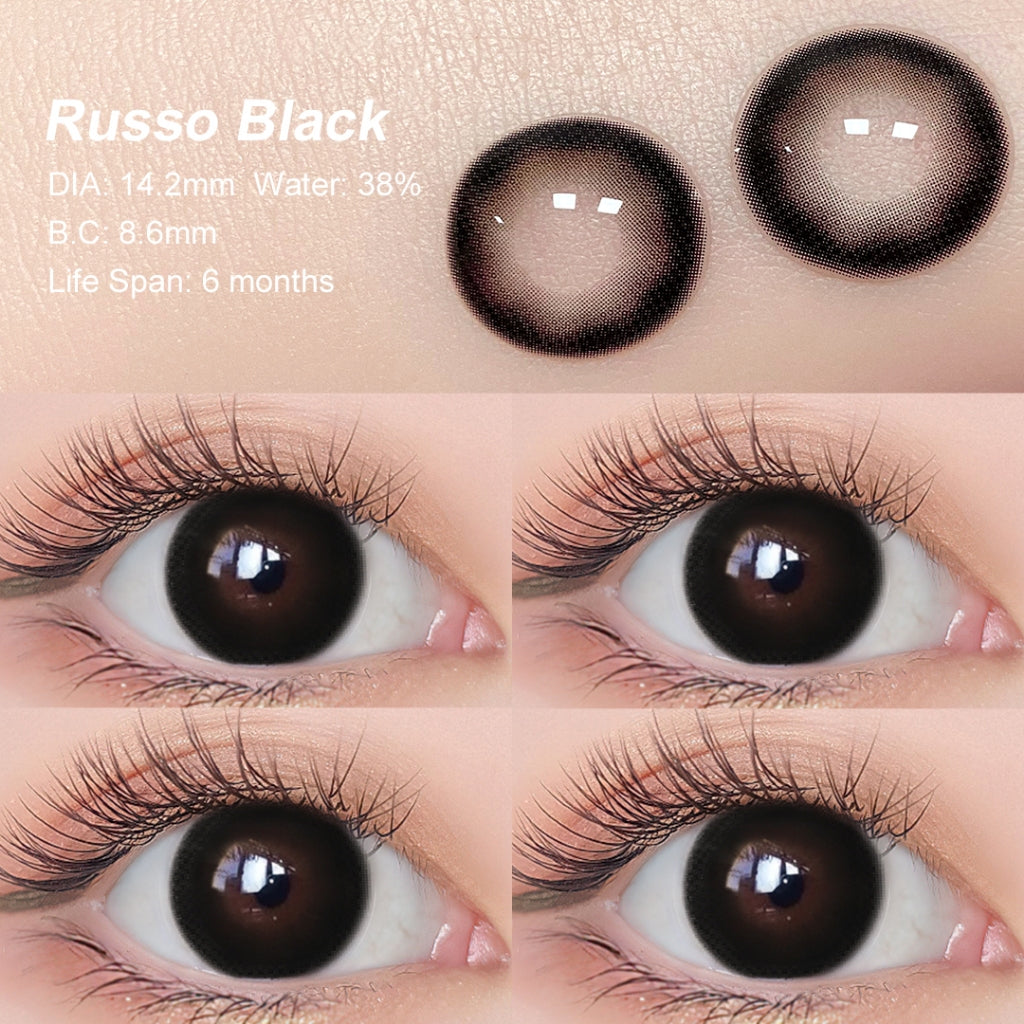 Magister softlens Normal 16mm big eyes soflens hitam soflens Brown DIA14.5 Softlen Black Lens Kontak Doll Eyes with Case