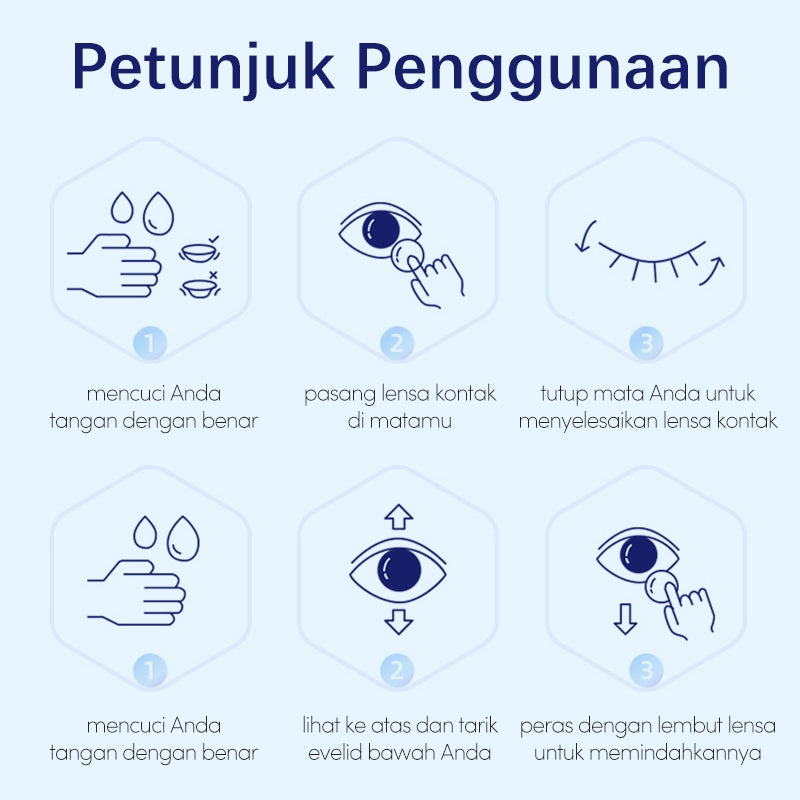 UYAAI softlens 14.5MM Minus 0.00 s/d -6.00 Mata Korea seri Snow Ball Sepasang LENSA KONTAK  6Bulan