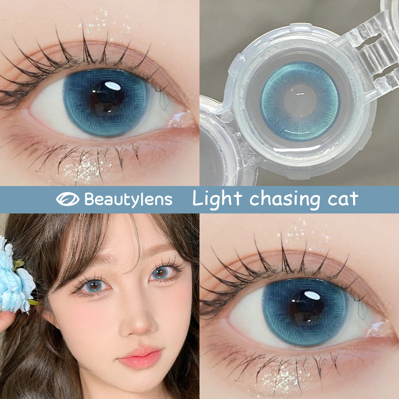 Natural Beauty Colored Contact Lenses (Green & Blue) for Vision Correction - Power Range: -1.00 to -8.00, 14.5mm Diameter