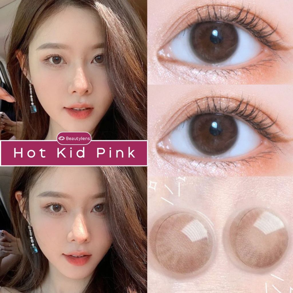 Live18 Hot Kid Pink 14.0mm Beauty Lens - Pink & Brown Colored Contact Lenses (Normal & Minus Power Available)