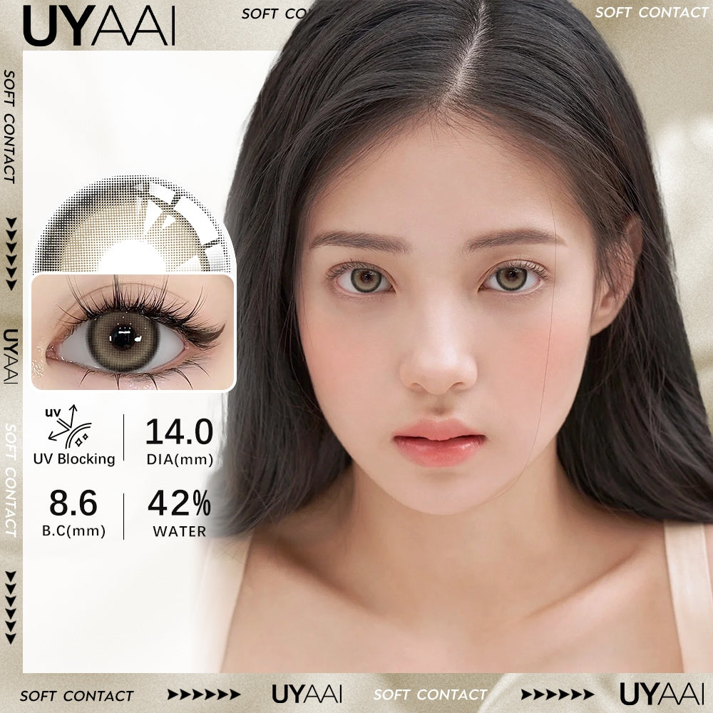 UYAAI softlens 14.0-14.5MM Minus 0.00 s/d -6.00 Mata Korea seri Aoki Sepasang LENSA KONTAK  6Bulan