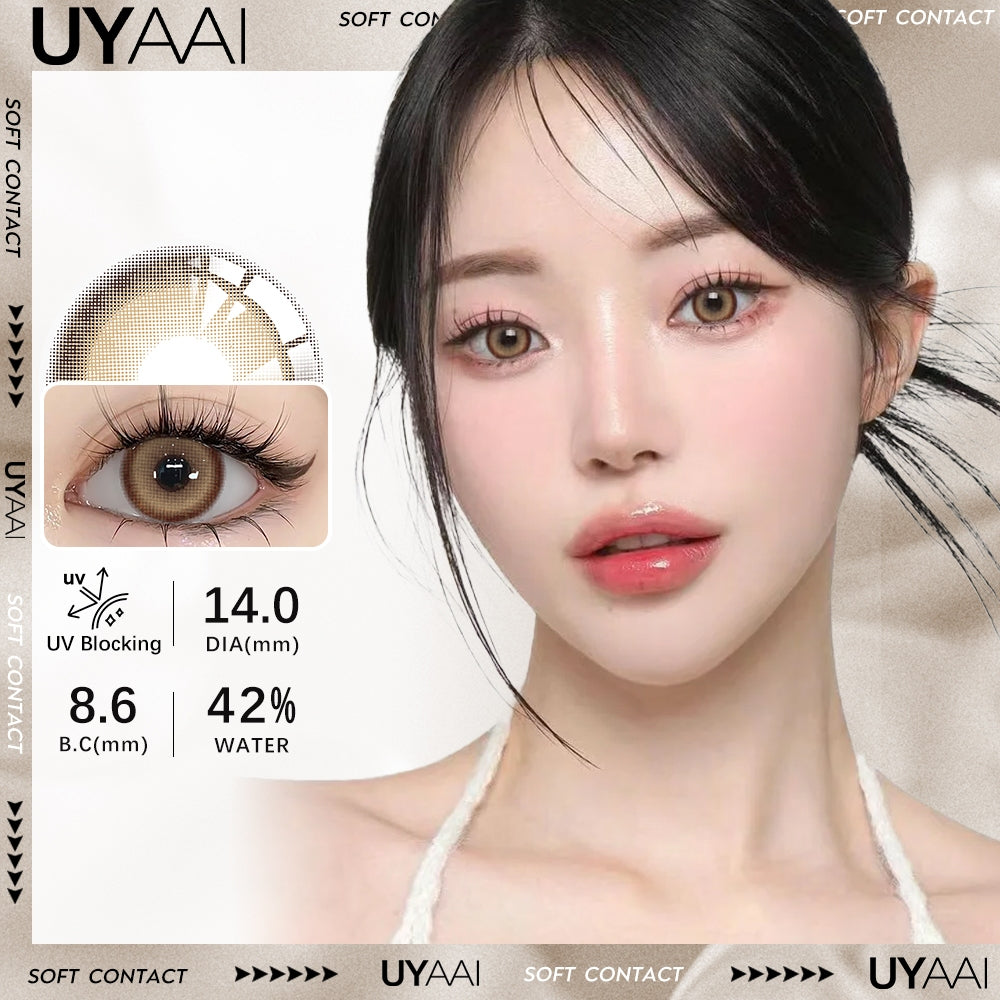 UYAAI softlens 14.0-14.5MM Minus 0.00 s/d -6.00 Mata Korea seri Aoki Sepasang LENSA KONTAK  6Bulan
